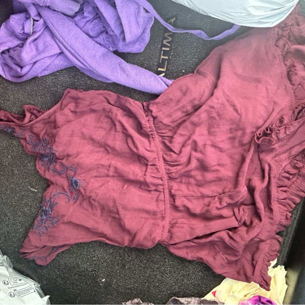 Aeropostale Red Ruffled Sleeveless romper